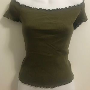 Terranova green off the shoulder top